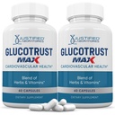 Justified Laboratories (2 Pack) Glucotrust Max 1295MG Formula Supplement Pills 120 Capsules