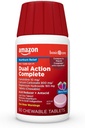 Temel Bakım Dual Action Tamam, Chewable Acid Function Plus Antacid Tabletleri, Berry Flavor, Heartburn Tıp, Asit Indigestion Relief, 50 Count