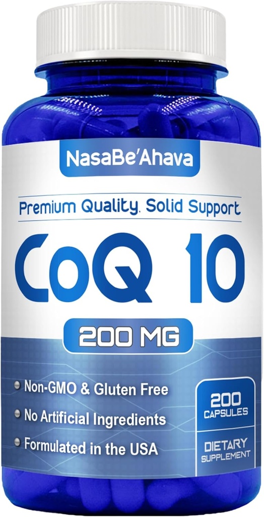 CoQ10 200 mg Capsules | Vegan Friendly Coenzyme Q10 200 mg Easy Abors Ubiquinone Supplement for Skin Heart and Energy Support | Made in the USA in cGMP Olanaklar (200 hizmet)