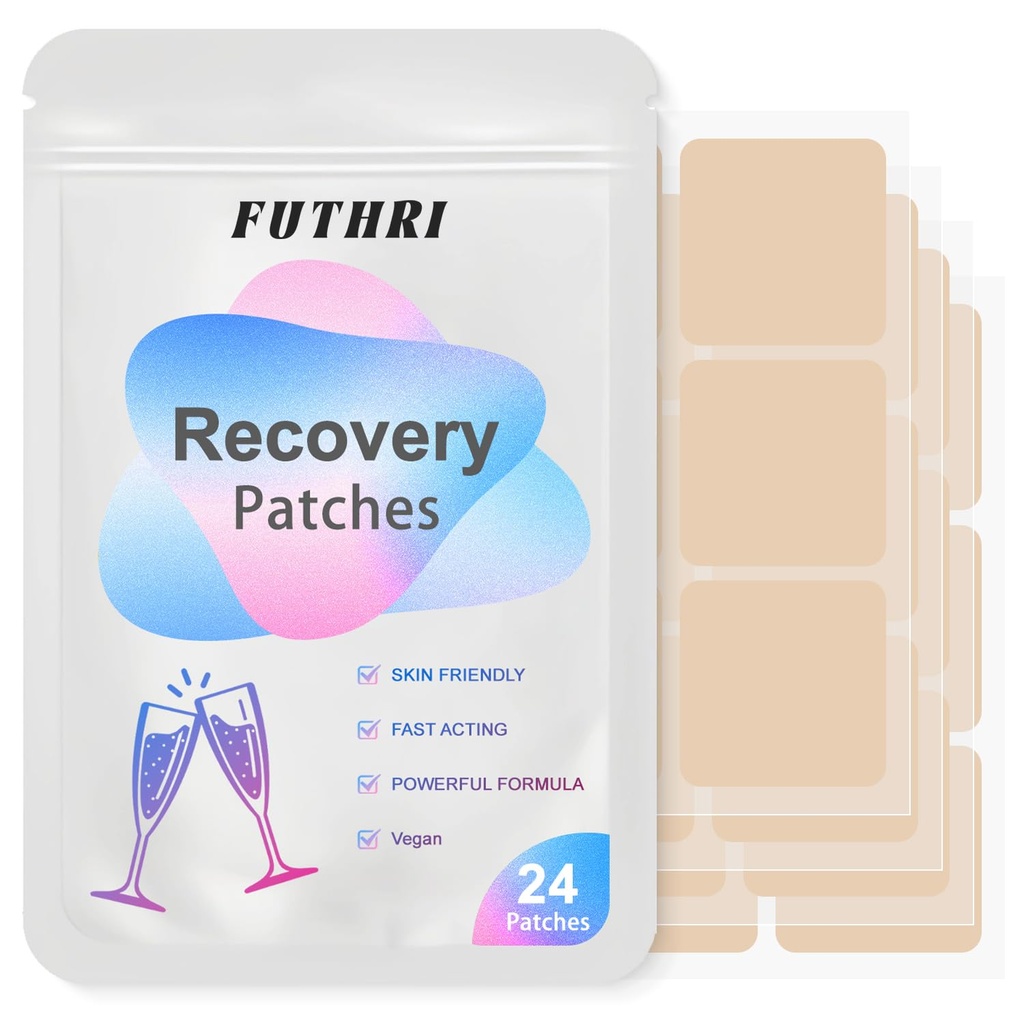 24 Pack Party Patches, Hangover Patches - Skin-Friendly Self-Adhesive Patches, Natural Ingredients, Long Lasting Sticky Design for Daily Party Recovery & Refresh