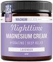 Magnezyum Lotion – Nighttime Magnezyum Cream – Legs, Arms veya Chest - Topical Magnezyum Chloride – USA Made and Safe for Kids (Lavender)