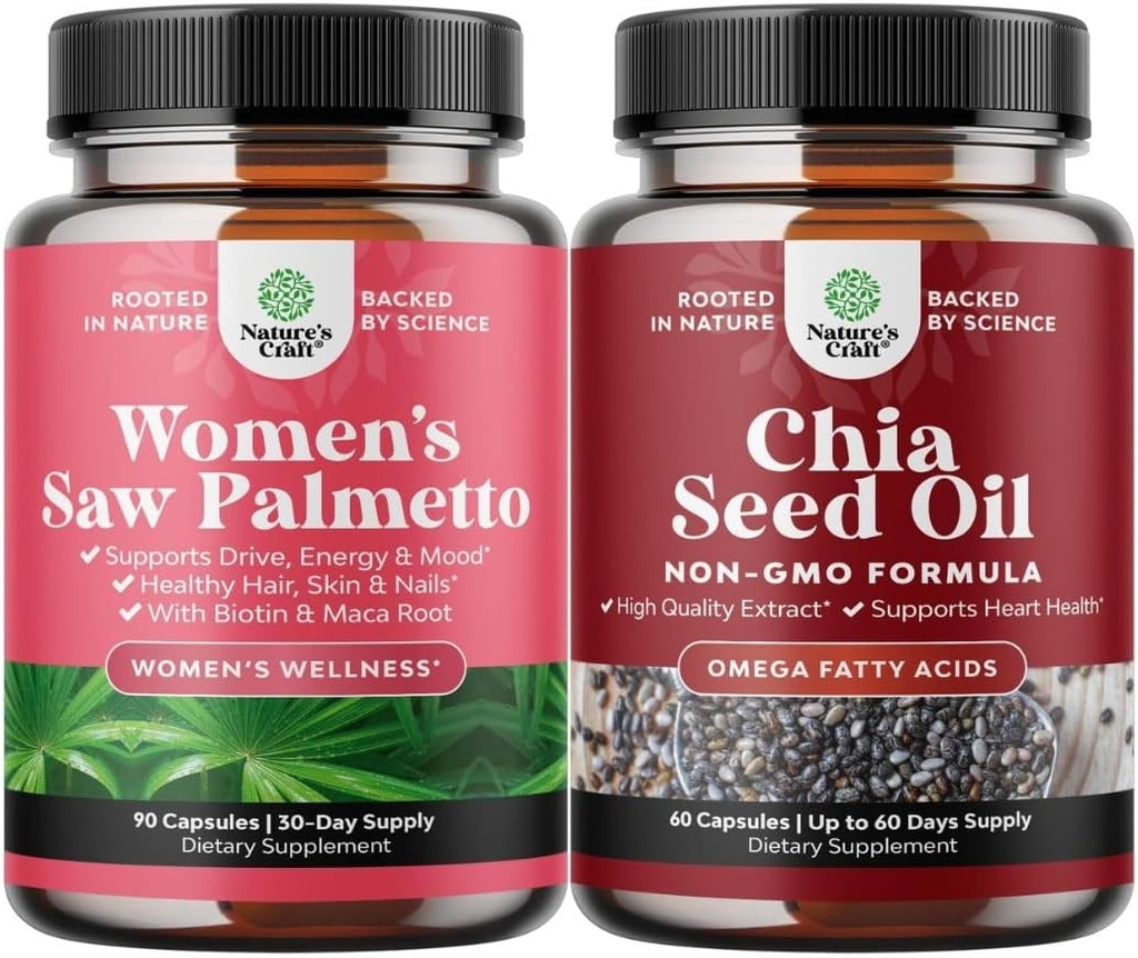 Kadınlar ve Chia Tohum Yağı Üretimi Kapsülleri için Ekstra Kuvvetli Maske - Güçlü Kaner Hızlı Saç Büyüme Vitaminleri - Bitki bazlı Omega 3 6 9 Supplement ve Daily Fiber Capsules