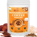 Mushroom Coffee - Mushroom Coffee Organic 11 Superfood Mushrooms, Lion's Mane, Reishi, Chaga, Cordyceps ve Adaptogens, Mushroom Supplement for Energy, Focus, Memory and Immunity - 5.3oz