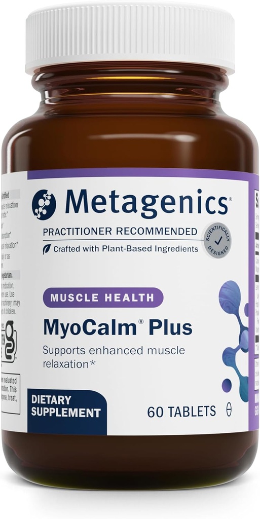 Μεταγονική MyoCalm Plus - Μυϊκή Χαλάρωση & Υποστήριξη Στρες με Παθιανθόφυλλο, Βαλεριάνα, Λίμονα, Μαγνήσιο & Ασβέστιο - Υποστηρίζει την Ποιότητα του Ύπνου - Μη ΓΤΟ, Χωρίς Γλουτένη, Χορτοφαγικά - 60 Tablets