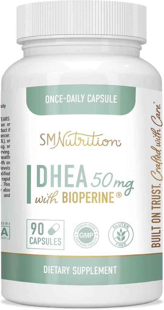 DHEA 50 mg | Destek Hormonları Denge ve Enerji | 3Month Supply | Kadınlar ve Erkekler için Sağlıklı Ağlama Desteği Tamam | Gluten-Free, Vegetarian, Non-GMO, Third-Party Tested | 90 Capsules Per Şişe