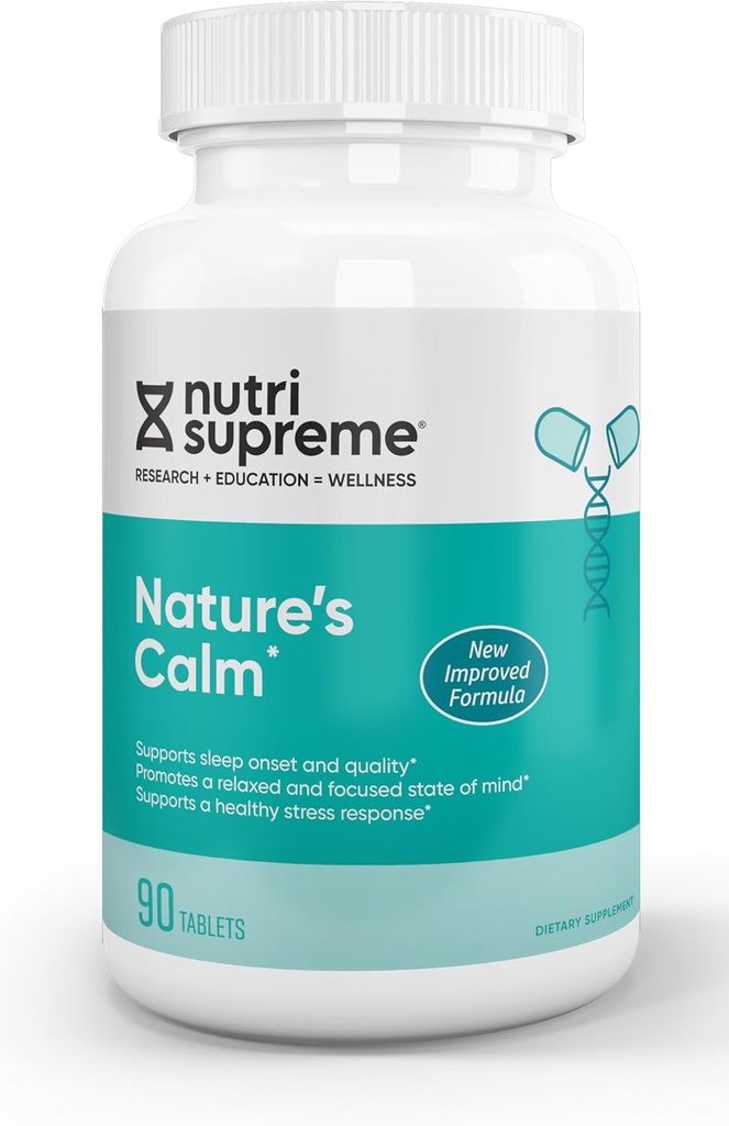 Calm Tablets: Nature's Calm Dietary Supplement - Natural Relief of Stress, Angiousness, Nurness, Sleepless and Irritability and βελτιωμένος ύπνος - 90 Tablets