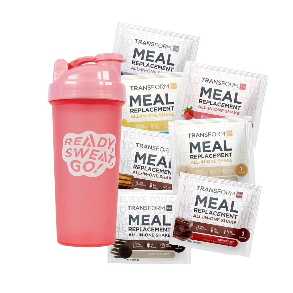 Dönüştürücü Meal Change Shake Diversity Box With Pink Shaker, 7 Single-Serving Shake Packs