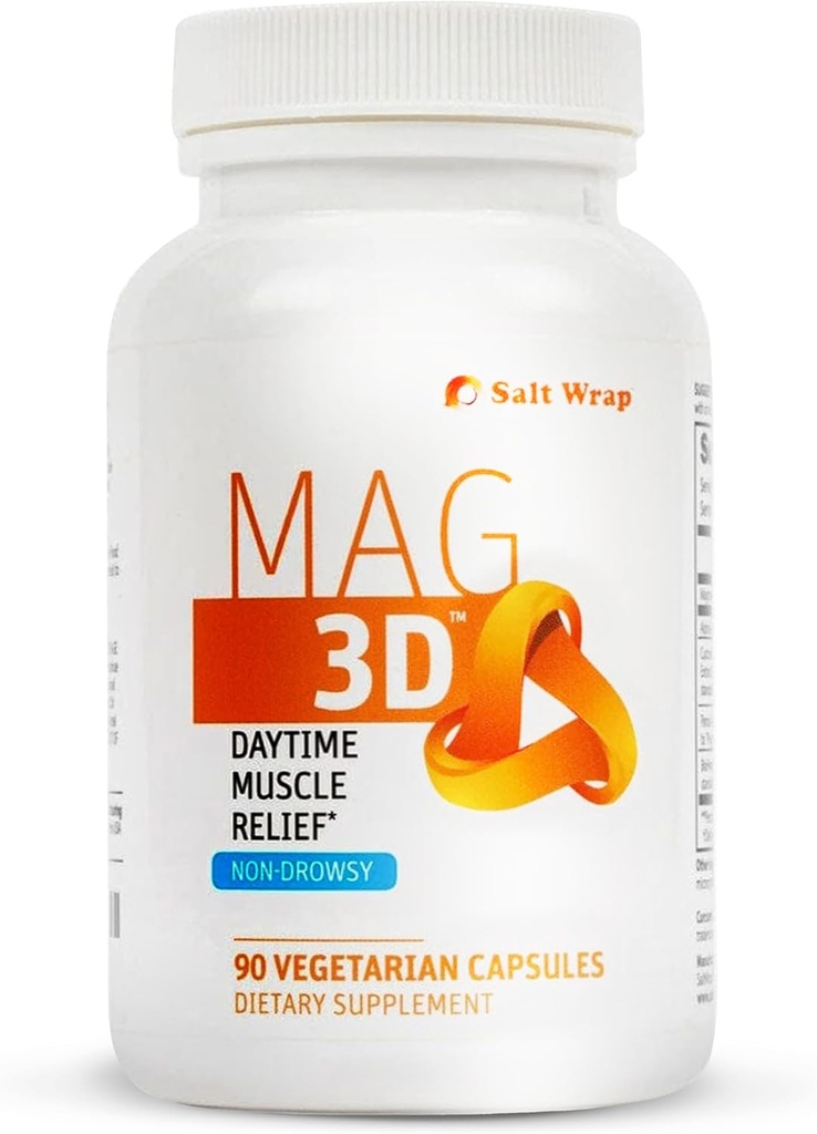 SaltWrap Mag 3D – Daytime (Non-Drowsy) Leg Cramp & Muscle Relief Support - Turmeric, Alfa Lipoic Acid & Magnezyum