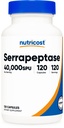 Nutricost Serrapeptase 40,000 SPU, 120 Capsules - Gluten Free, Non-GMO, and Vegetarian Friendly