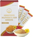 Dong Thao NAM - Βιολογικό κόκκινο Ginseng και Cordyceps σκόνη, 6 σε 1 εκχύλισμα βοτάνων, αυξάνει την εγρήγορση, αυξάνει την ενέργεια και μειώνει τη κόπωση, χωρίς καφεΐνη, πακέτο των 10