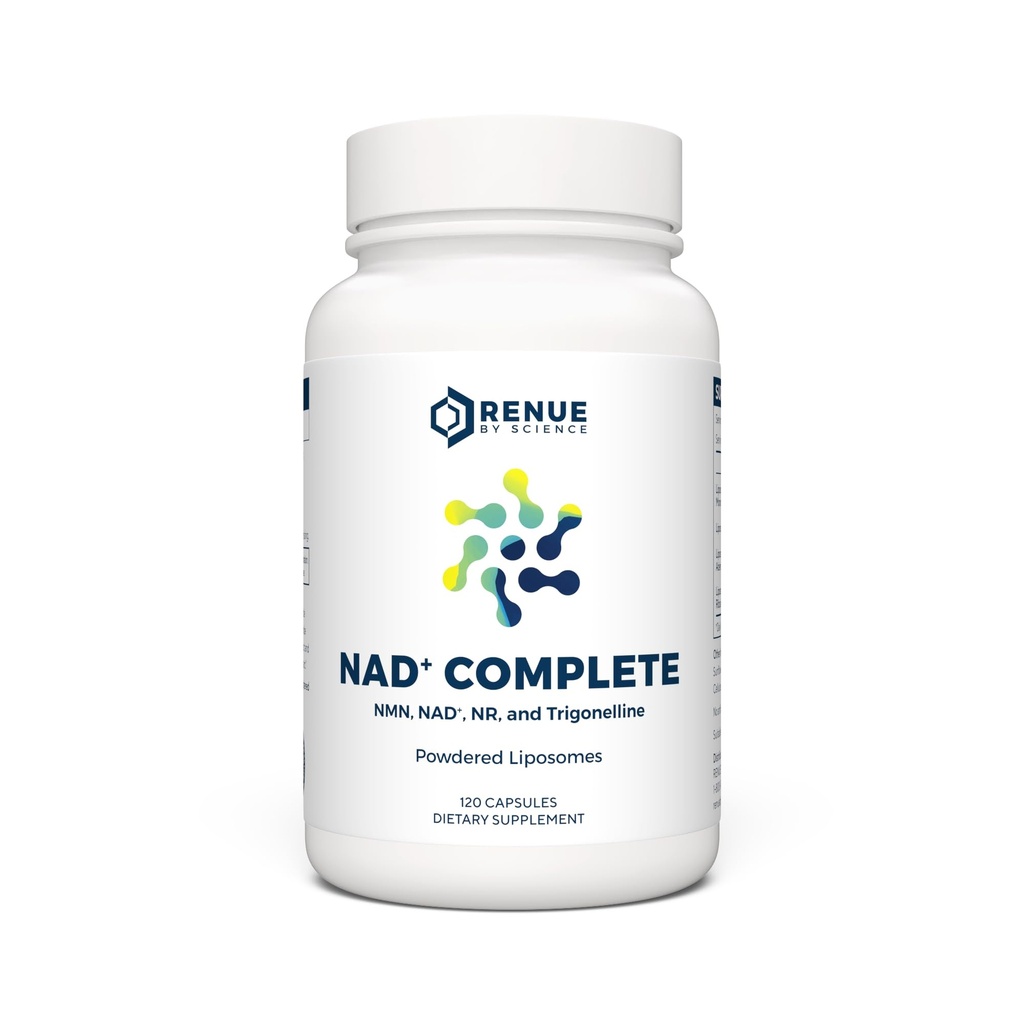 Renue By Science NAD+ Complete | 120 Liposomal NAD Supplement Capsules with NMN, NR & Trigonelline - 310mg NMN & 160mg NAD per Serving | Bioavailable Formula for Increased Absorption | Made in the USA