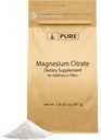 Pure Original Materialss Magnezyum Citrate (2lb) Magnezyum Tamam, Unflavored, Dissolves Kolayca Kolay