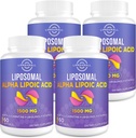 Liposomal Alpha Lipoic Acid 1500 mg - Acetyl-L-Carnitine 900 mg & Ubiquinol 100 mg & Vitamin E 15 mg,ALA Supplement for Antioksis Glucose Metabolism Nerve Energy,60 Softgels (4 Şişe)