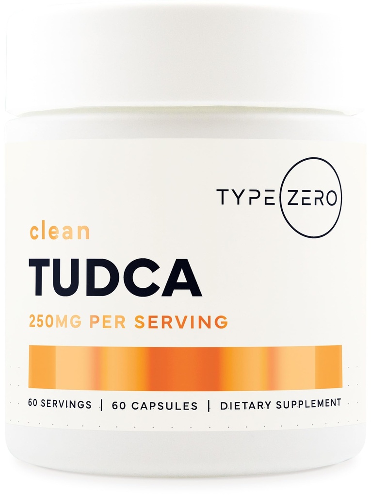 Type Zero Clean TUDCA Capsules 250mg - Pure Tauroursodeoxycholic Acid Supplement - Bile Salt Derivative - 60 Capsules, 60 Servings