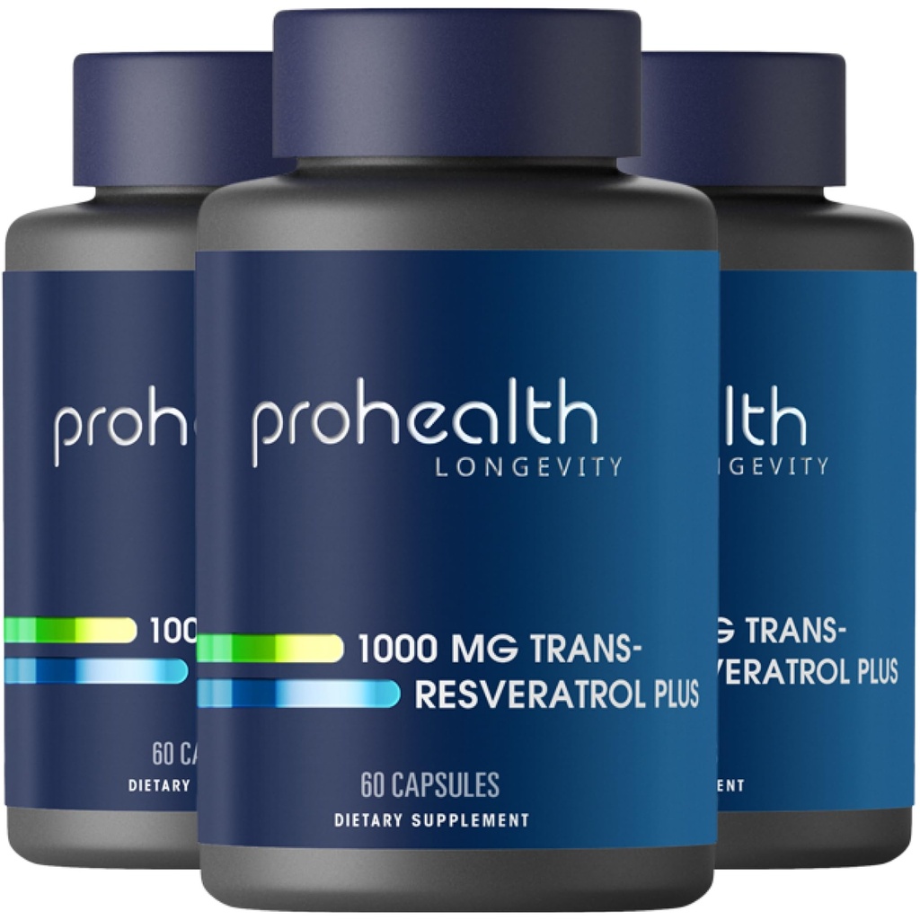ProHealth Trans Resveratrol Plus 1000 mg. Worlds Most Researched Trans-Res Supplement. Doktor Max Potency için Quercetin & BioEnhancers ile Formüle edildi. Lab Tested 98 Pure. 30 Servisler (3 Paket)