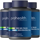 ProHealth Trans Resveratrol Plus 1000 mg. Worlds Most Researched Trans-Res Supplement. Doktor Max Potency için Quercetin & BioEnhancers ile Formüle edildi. Lab Tested 98 Pure. 30 Servisler (3 Paket)