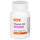 Rugby D Vitamin3, 25 mcg (1,000 IU) - Diyet Supplement - 100 Tablet (1 Pack)