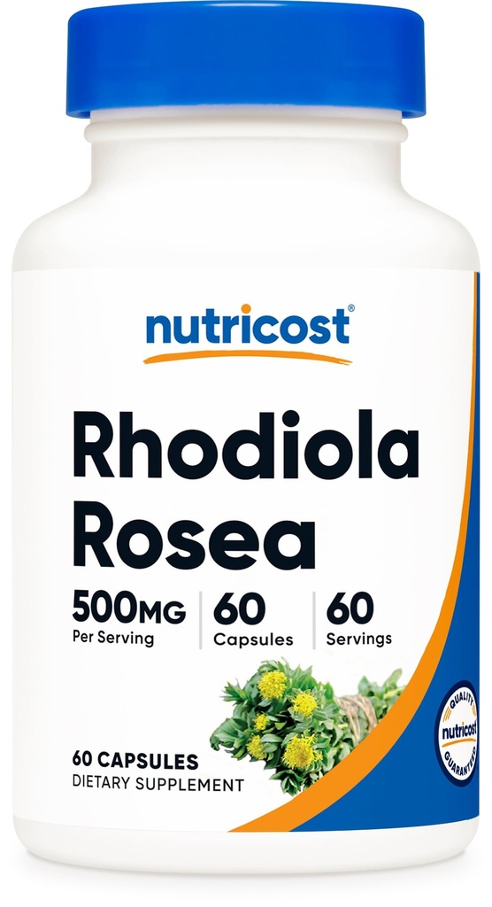 Nutricost Rhodiola Rosea 500 mg, 60 Vegetarian Capsules - Gluten Free and Non-GMO Rhodiola Rosea Supplement