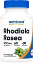 Nutricost Rhodiola Rosea 500mg, 60 κάψουλες χορτοφάγων - Χωρίς γλουτένη και μη ΓΤΟ Rhodiola Rosea συμπλήρωμα