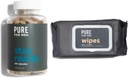 Men Original Vegan Cleanliness Fiber Supplement, 120 Capsules, Eco-Responsible Stay Ready Wipes with Micellar and Aloe (48 Count)