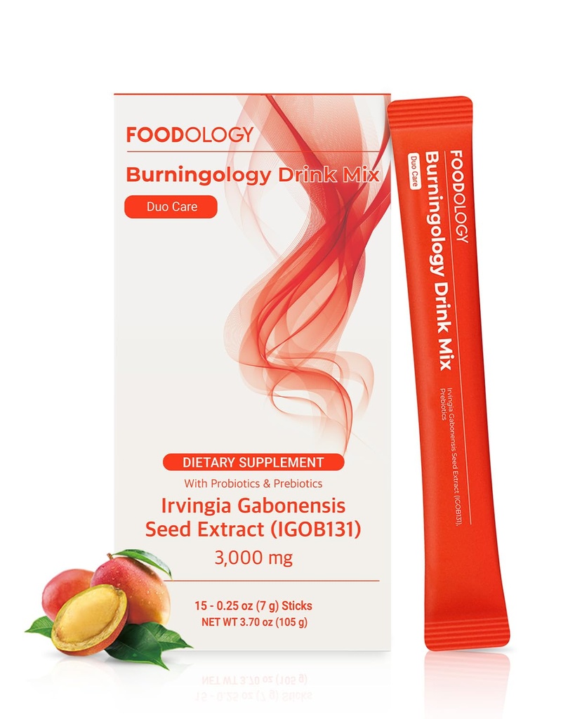 FOODOLOGY Burningology Drink Mix (15 Ημέρες) - Αφρικανικό μάνγκο (Irvingia Gabonensis) εκχύλισμα σπόρων. Υγιές σώμα και προβιοτική ενίσχυση.