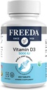FREEDA Vitamin D3-5000 IU - Pure High Potency Kosher Supplement Tabletler - Bone and Muscle Health,dis Abors, Immune Support for Men and Women* - 250 Count Count Count Count