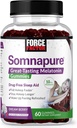 FORCE FACTOR Somnapure Gummies with Melatonin 10 mg for Yetişkinler, Non-Habit-Forming, Natural Sleep Aid for Deep Sleep, Stay Asleep Longer, Wake Up Reneed, Berry Flavor, 60 Kont (Polonya)