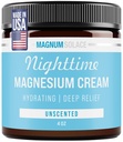 Magnum Solace Magnezyum Lotion – Hydrating Nighttime Cream Legs, Arms or Chest - Topical Chloride USA Made and Safe for Kids (Unscented)