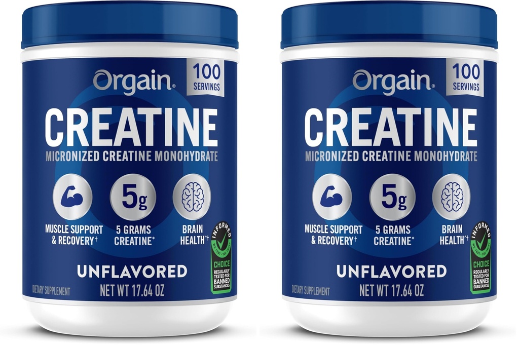 Ya da Kreat Monohidrat Mikronized Toz,100 Hizmet,Unflavored,Depres Kas Büyüme,Post Workout Recovery and Brain Health,No Yapay Katkılar, For Men & Women,Vegan,(Pack of 2)