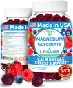 Lunakai USA, Magnezyum Glycinate Gummies 426mg ile L-Theanine – Calm, Sleep, Stress Relief for Yetişkinler & Kids, Non-GMO, Vegan, 60ct