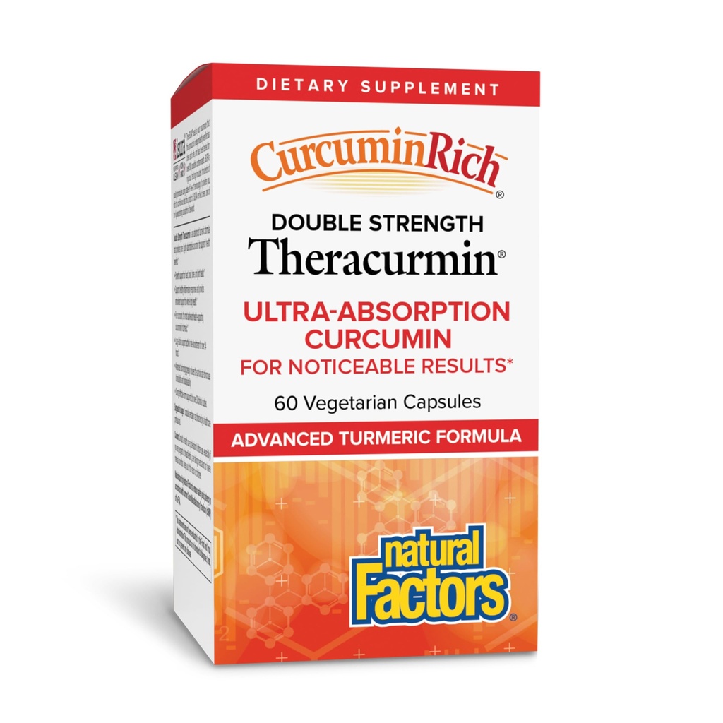 Doğal Faktörler, CurcuminRich Double Strength Theracurmin, 60 mg, Sadece 1 Capsule Daily, Üstün Aborpsiyon için Formüle edildi, 60 Kont (en 1)