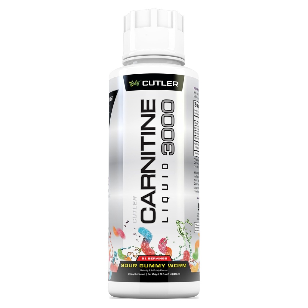 Cutler Beslenme Sıvı L-Carnitine Fat Burner Supplement with Acetyl L-Carnitine & L-Carnitine Tartrate - Fat Burner Formula Optimal Abception, Energy & Muscle Support | Sour Gummy Flavor