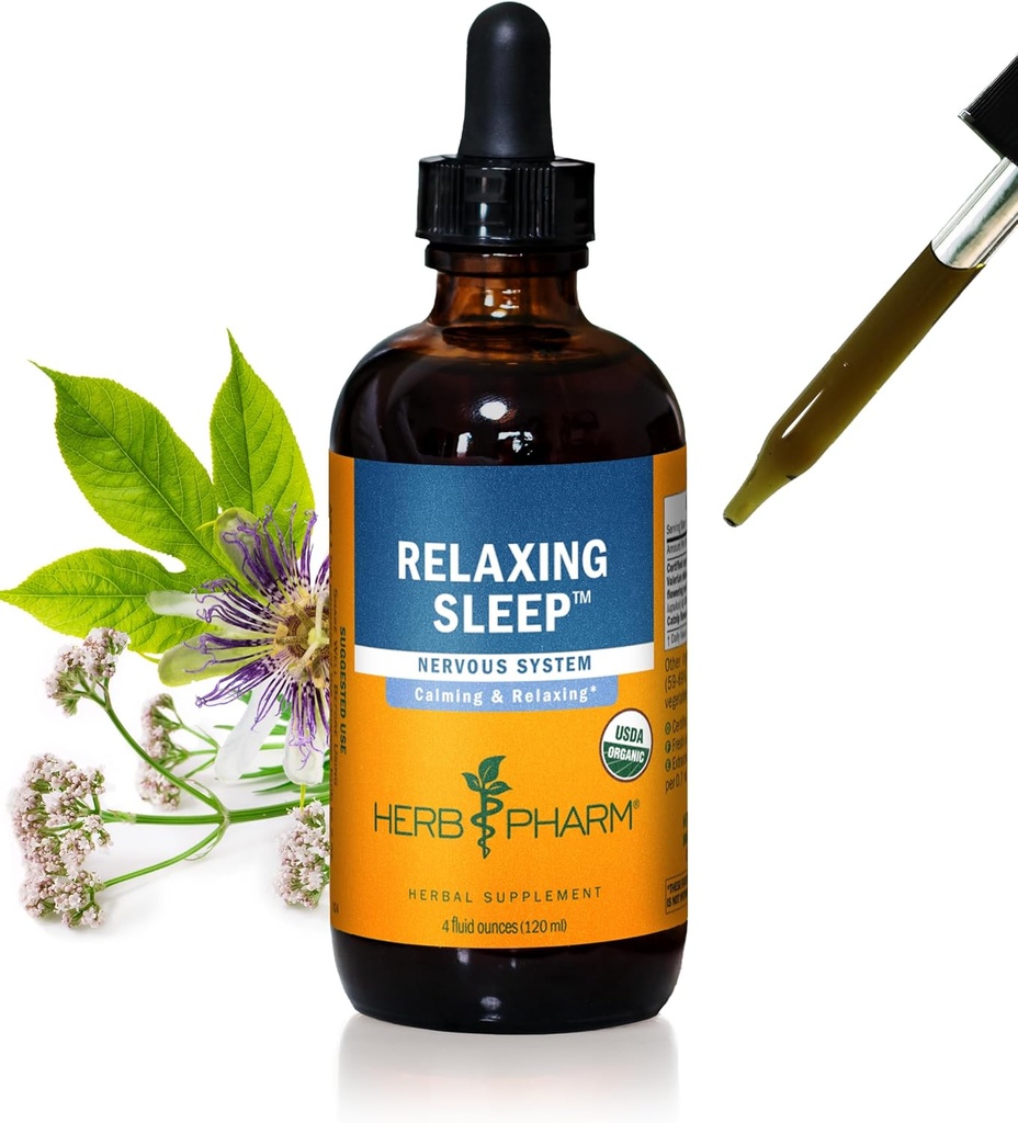 Herbm Phar Relaxing Sleep Herbal Formula with Valerian Liquid Extract - 4 Ounce (Pack of 1)