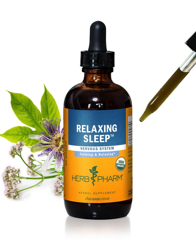 Herbm Phar Relaxing Sleep Herbal Formula with Valerian Liquid Extract - 4 Ounce (Pack of 1)