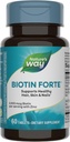 Nature's Way Biotin Forte, Υποστηρίζει υγιή μαλλιά, δέρμα & νύχια*, 3000 mcg Biotin per Serving, με ψευδάργυρο, βιταμίνη C, Β- βιταμίνες, 60 δισκία (Packaging May Vary)
