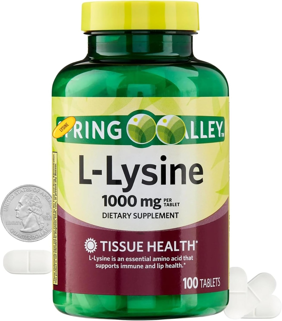 L-Lysine 1000 mg Amino Acid llysine L lysine Lysine Supplement Lysine Immune Support 100 Tablet