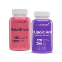 LongLifeNutri Reduced Glutathione 500 mg & Stabilized R-Alpha Lipoic Acid 300 mg Bundle – 3–4 Month Supply, Natural Antioxidant & Cellular Energy Support, Non-GMO, GMP Certified, Made in USA