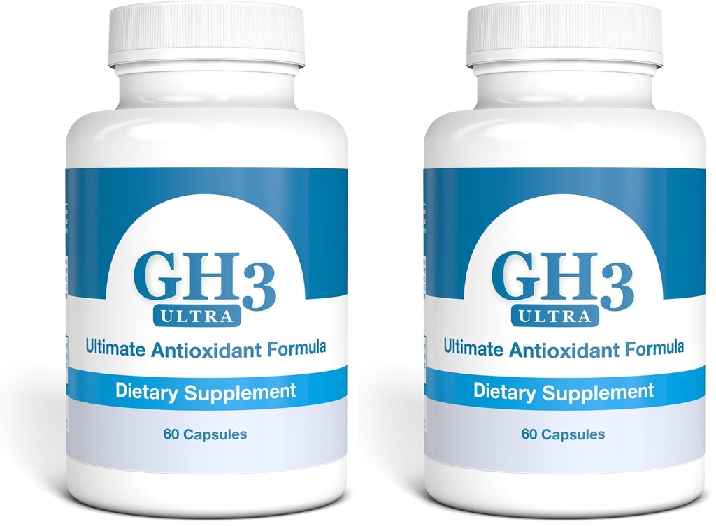 Nattura G-H3 Ultra, Ultimate Antioxidant Formula - New, Improved Anti-Aging Complex (Ginkgo Biloba, R-Alpha Lipoic Acid, Coenzyme Q10, Acetyl L-Carnitine, Vitamin B6) - 60 Caps (Pack of 2)