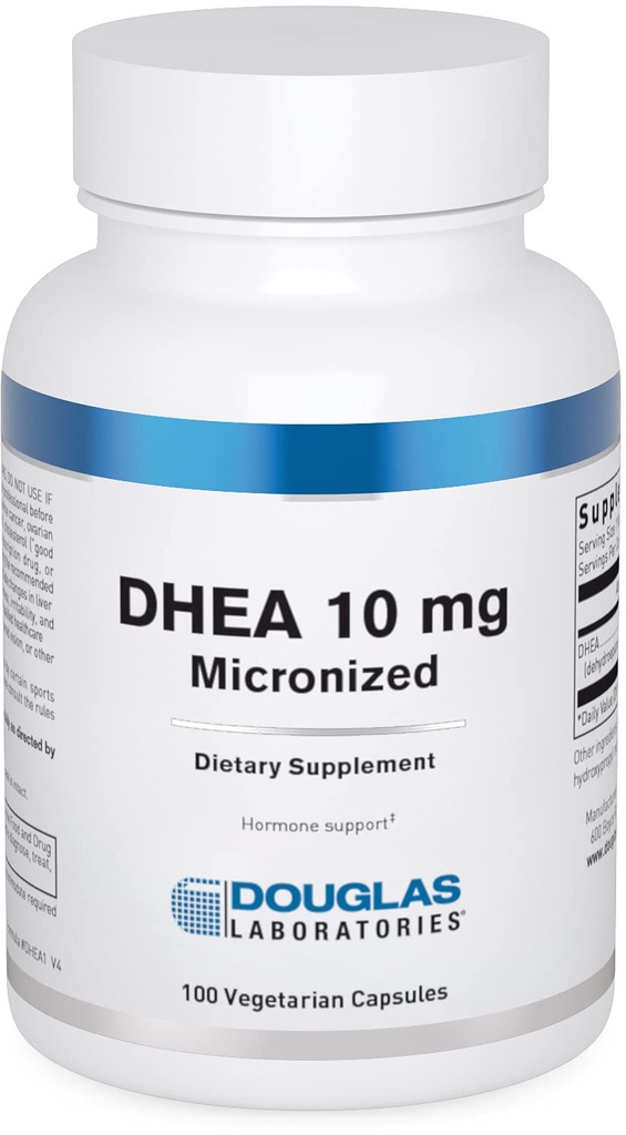 Douglas Laboratories DHEA 10 mg Κάψουλες - Μικρονωμένα - Υποστηρίζει την ισορροπία ορμονών, Ανοσία, Εγκέφαλος, Οστική Υγεία & Μεταβολισμός * - Μη- ΓΤΟ - 100 Καψάκια Χορτοφαγικής