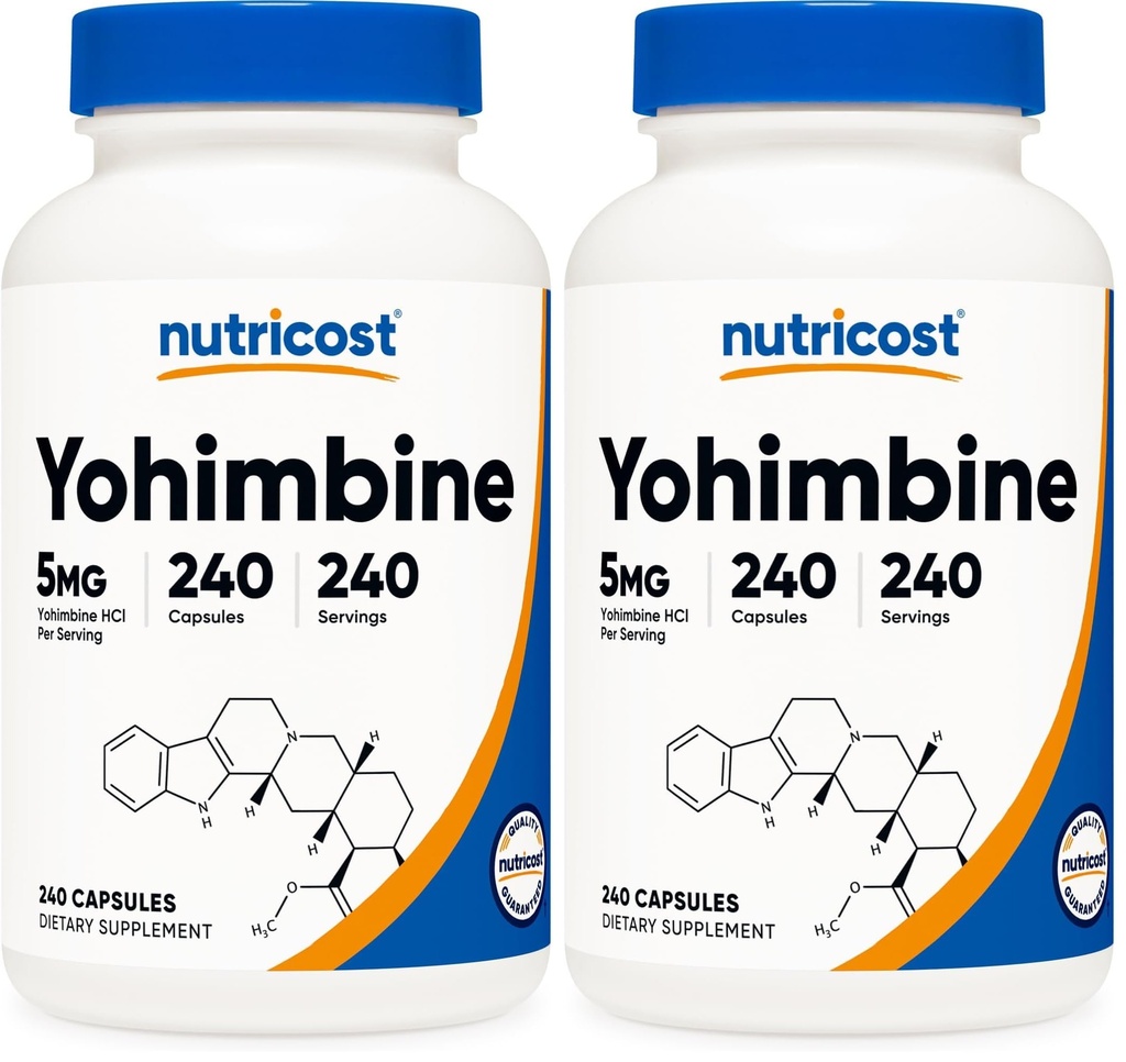 Nutricost Yohimbine HCl 5mg, 240 Capsules - Gluten Free, Non-GMO (Pack of 2)