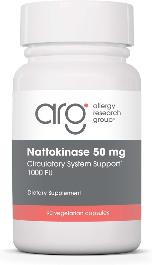 Ομάδα Έρευνας Αλλεργίας Nattokinase 50mg Συμπλήρωμα - Καθαρή και εγκλωβισμένη Nattokinase, που προέρχεται από το Natto, κάψουλες χορτοφάγων - 90 Count