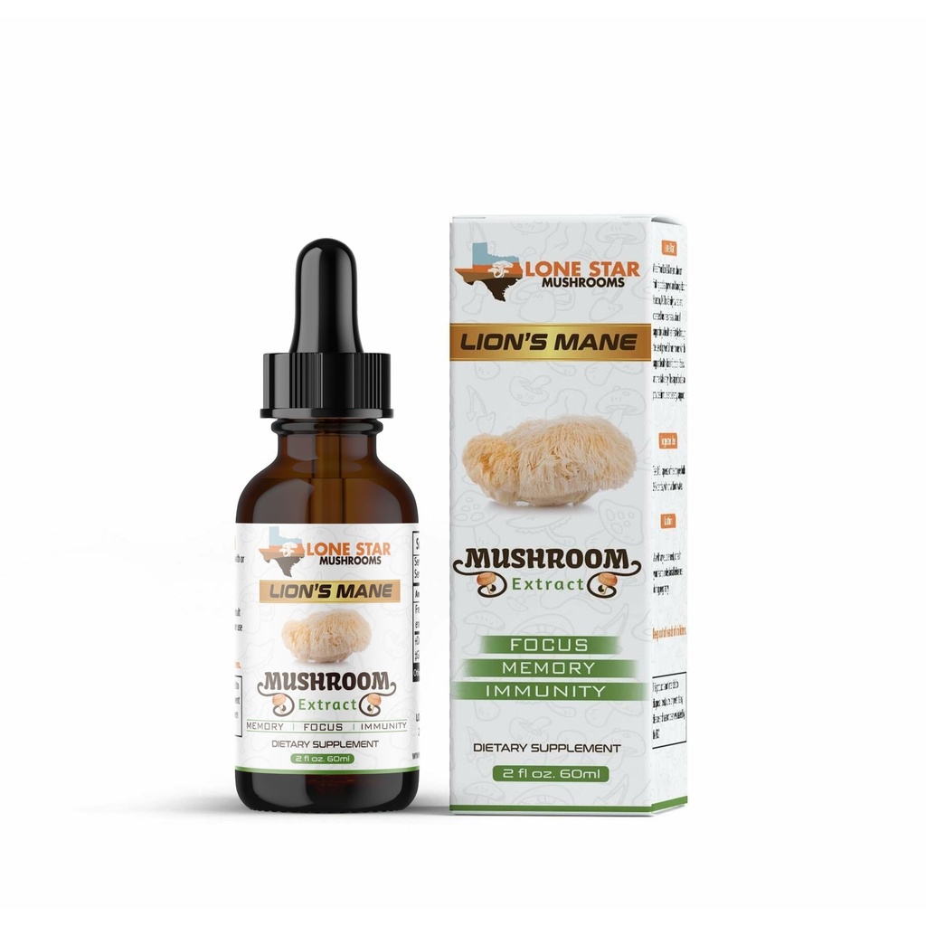 Lions Mane Dual Liquid Extract/Tincture | Organic Fruiting Bodies only | Grown in USA | Highly Concentrated | Memory, Focus, Immunity | No Grain/Filler