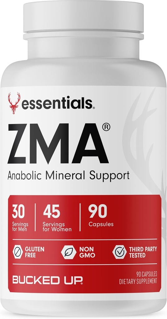 Bucked Up ZMA Capsules, Anabolic Mineral Support - Bucked Up Essentials (30-45 Servings, 90 Capsules)