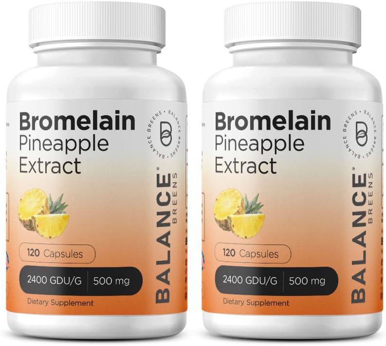 Balancebreens Bromelain 500mg, 120 κάψουλες - Pineapple Extract Digestive Enzyme, υποστηρίζει πέψη και κοινό συμπλήρωμα υγείας