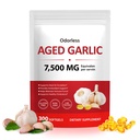 Aged Garlic Extract Capsules 300 Count - 7500mg Odorless Organic Garlic Supplement, 2-Year Matured for Heart & Immune Support, Non-GMO, Gluten-Free, Vegetarian