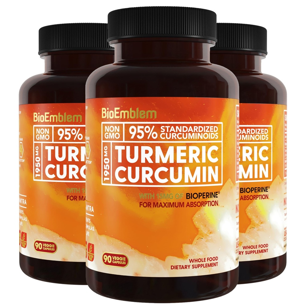BioEmblem Turmeric Curcumin συμπλήρωμα με BioPerine 
