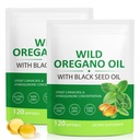 Oregano Softgels 6000mg, 1'de Siyah Tohum Yağı 200 mg ile Formula 1'de, Immune Support, Oregano Oil Capsules Organik, Doğal Savunma Supplement, Non-GMO, Easy to Swallow, 240 Softgels