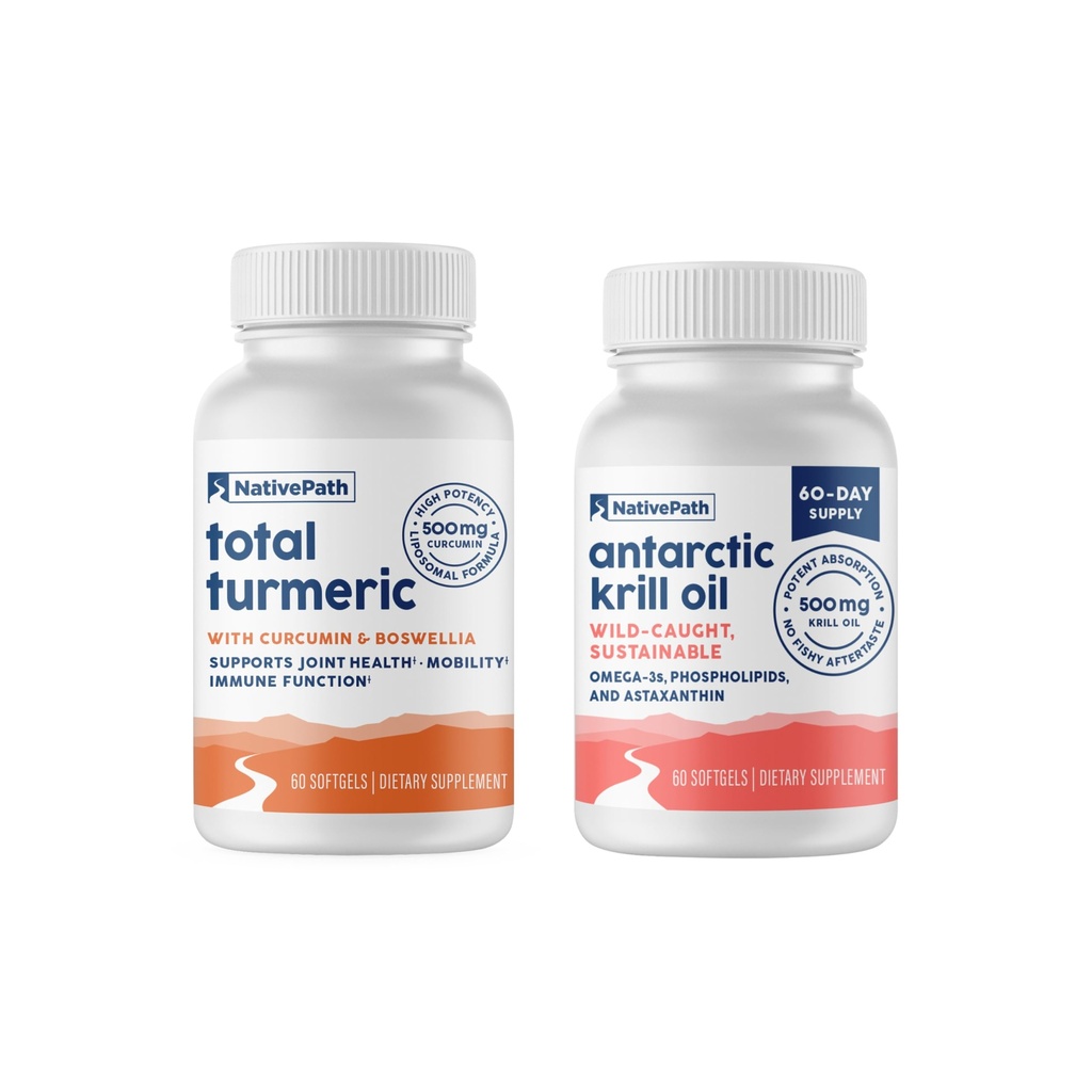 NativePath Total Turmeric 60 and Antarctic Krill Oil 60 Bundle