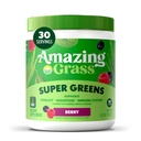 Amazing Grass Greens Superfood Powder: Greens Powder with Digestive Enzymes & Probiotics, Organic Spirulina, Chlorella, and Beet Root Powder, Berry, 30 Servings (Packaging May Vary)