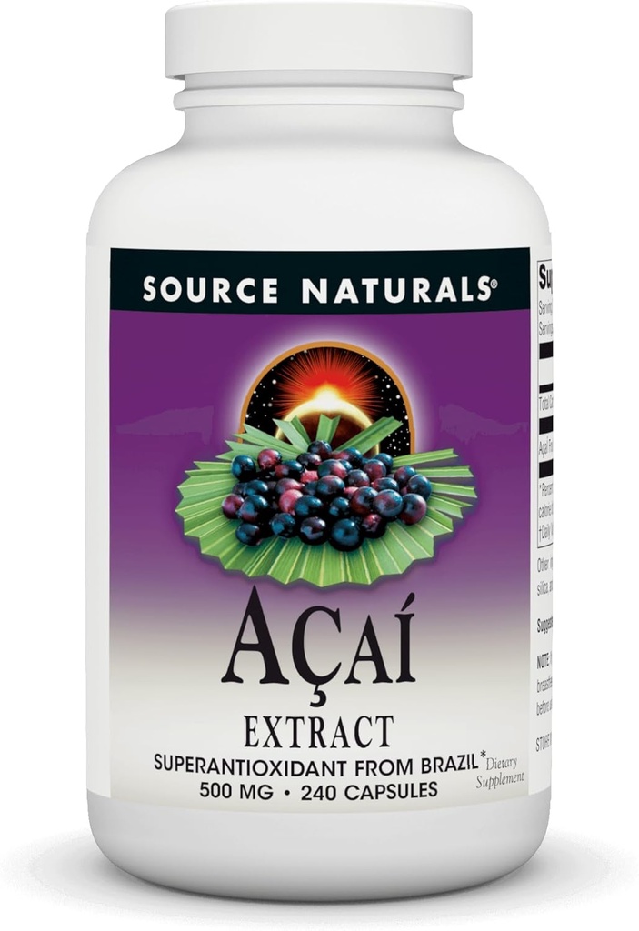 Source Naturals Acai Extract, Superantioksi from Brazil* - 500 mg - 240 Vegetarian Capsules